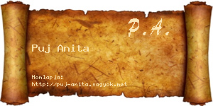 Puj Anita névjegykártya